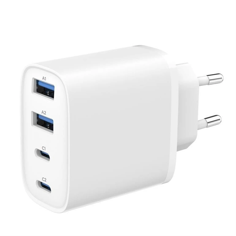 GEMBIRD 4-port 40W GaN USB PowerDelivery fast charger alb TA-UC-2A2C-PD40-01-W