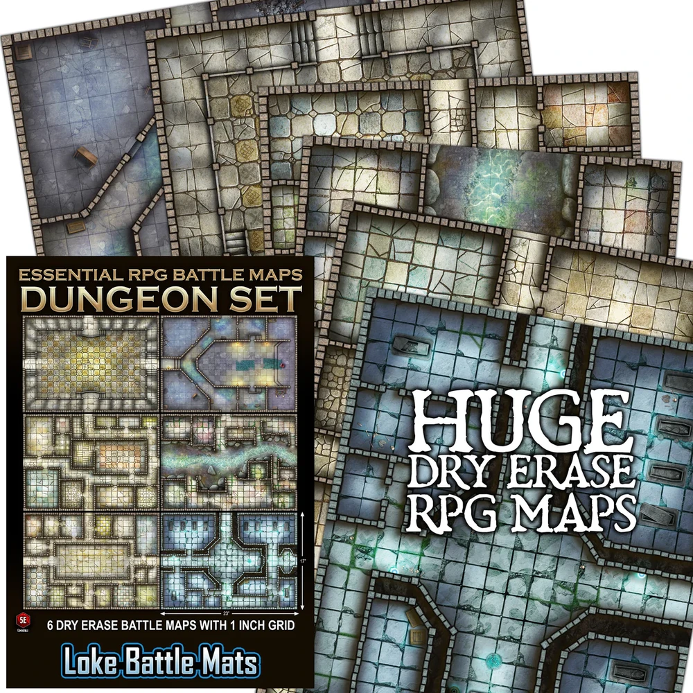LOKE BATTLEMATS Essential RPG csatatérképek dungeon készlet DNDACCESSORY206