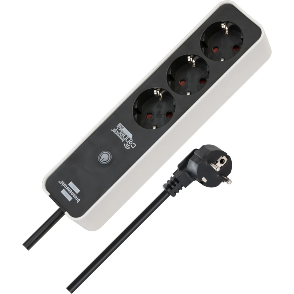 BRENNENSTUHL Connect Ecolor WiFi Splitter 3 priză 1.5m alb-negru 1153230621