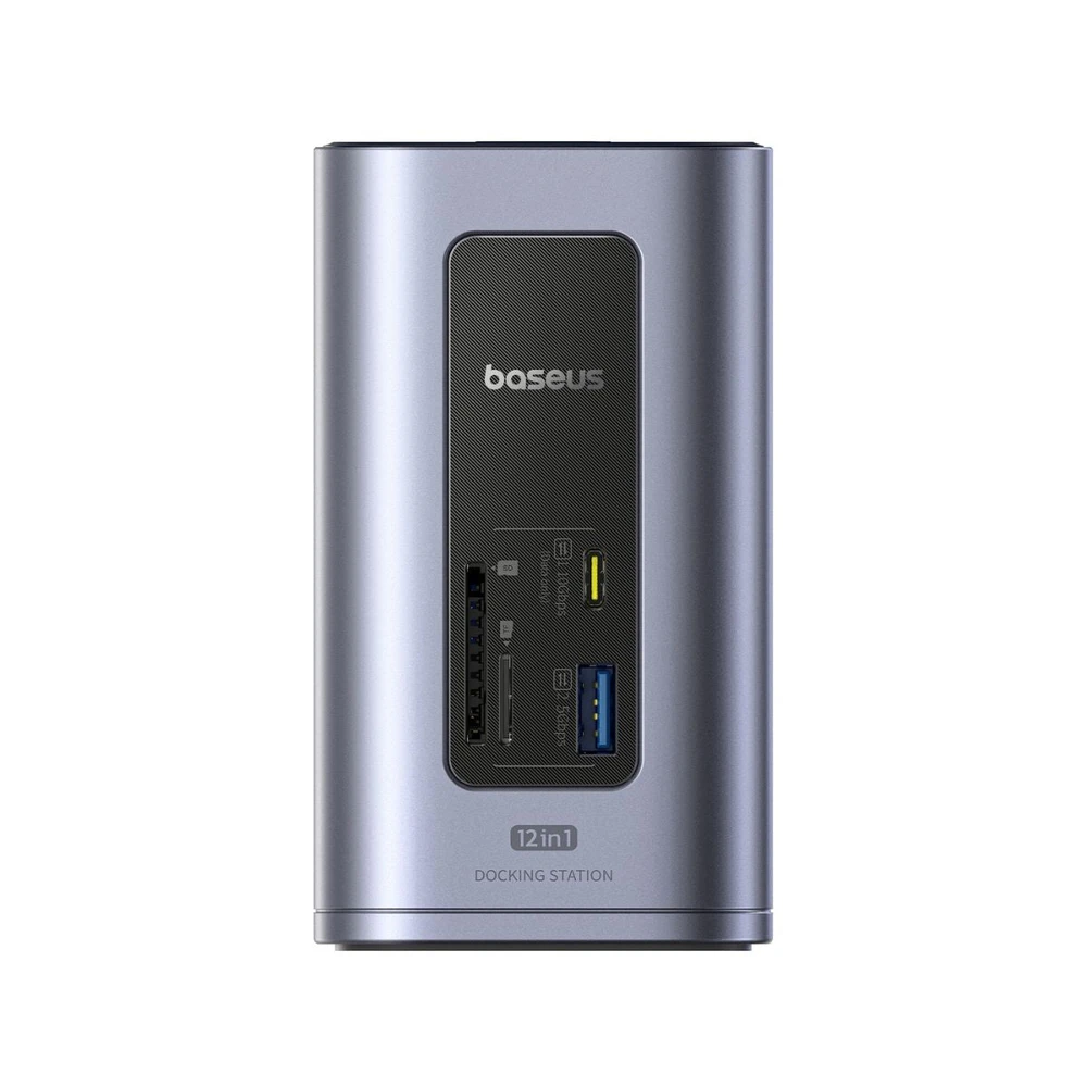 BASEUS Type-C HUB 12in1 4xUSB+3xType-C+RJ45+2xHDMI+TF/microSD 100W sötétszürke B00568103813-00