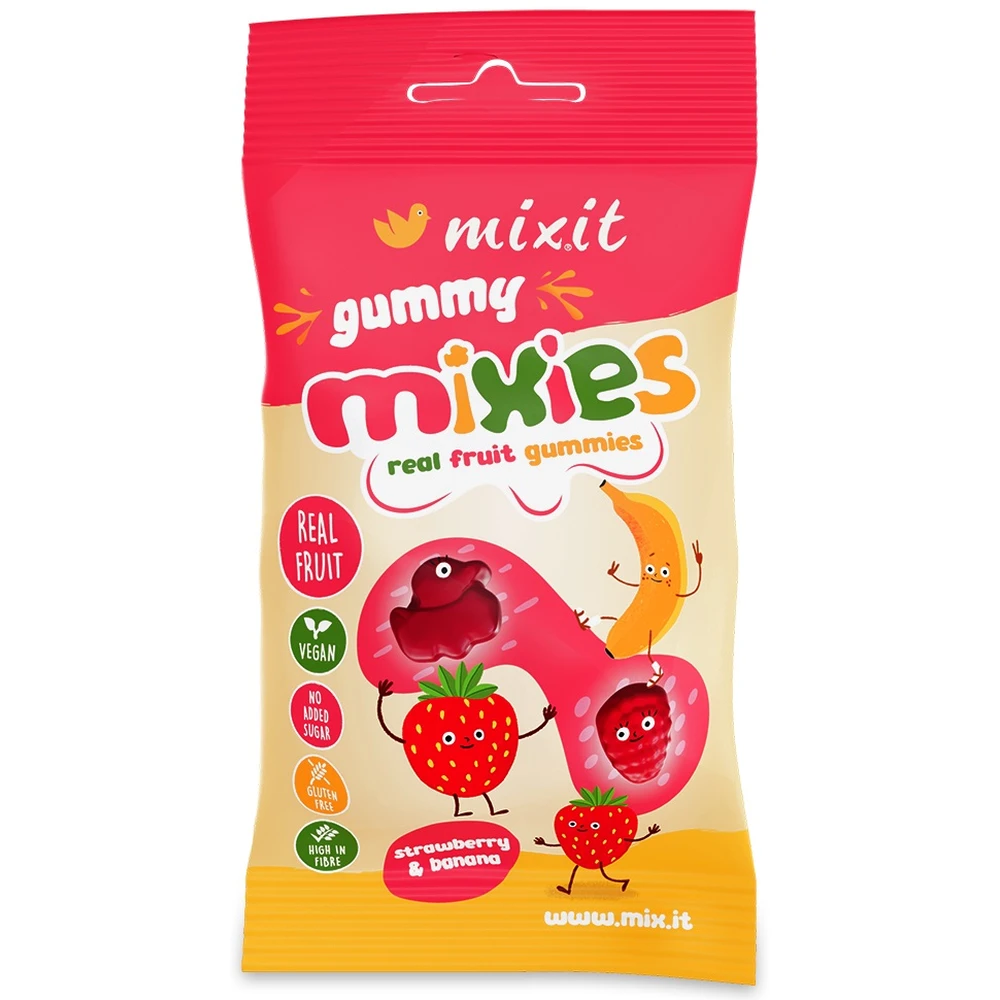 MIXIT Gyümölcsös mixies természetes gyümölcszselé eper-banán 35g