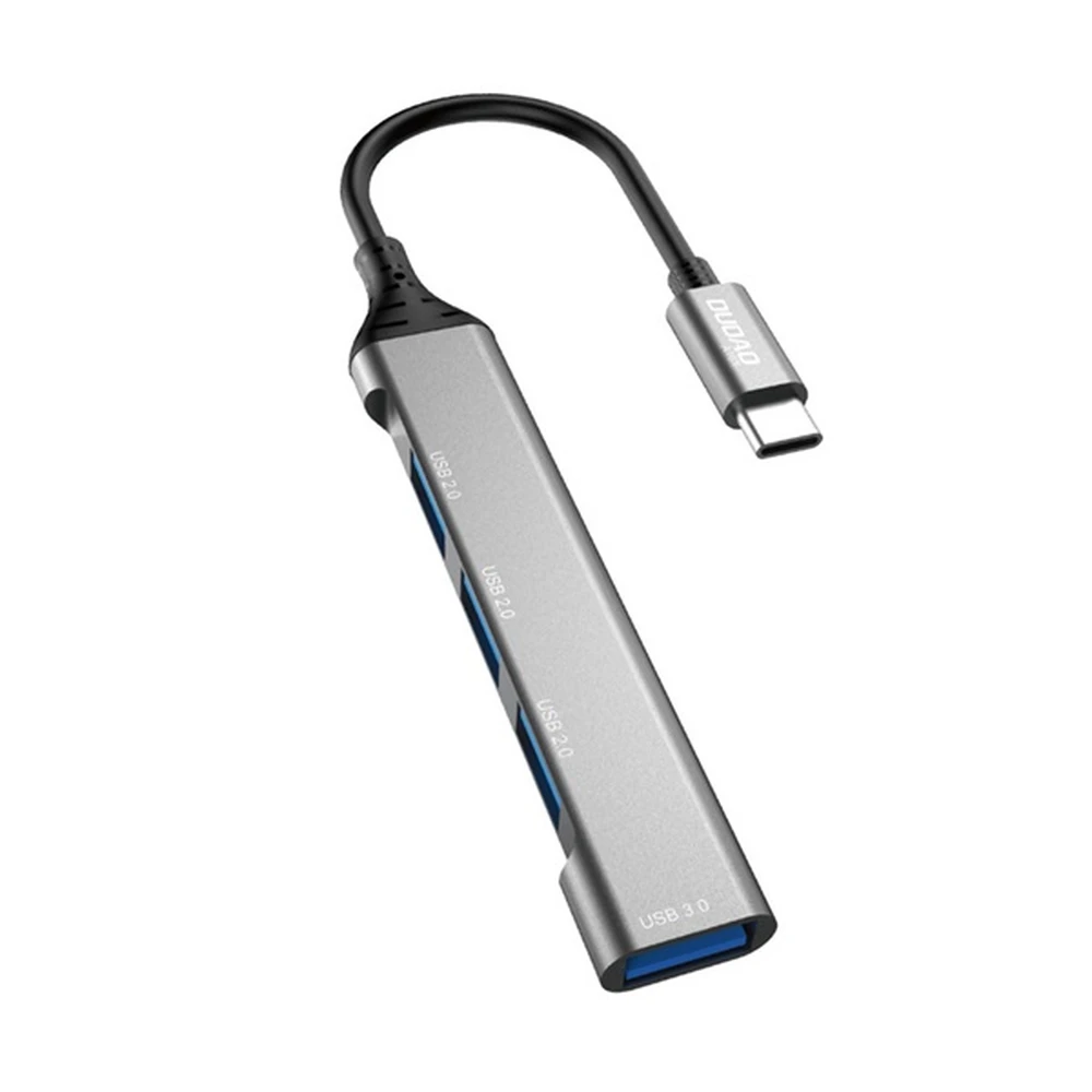 DUDAO A16T Type-C HUB 4in1 elosztó 4 USB aljzat 6.3cm fekete GP-190518