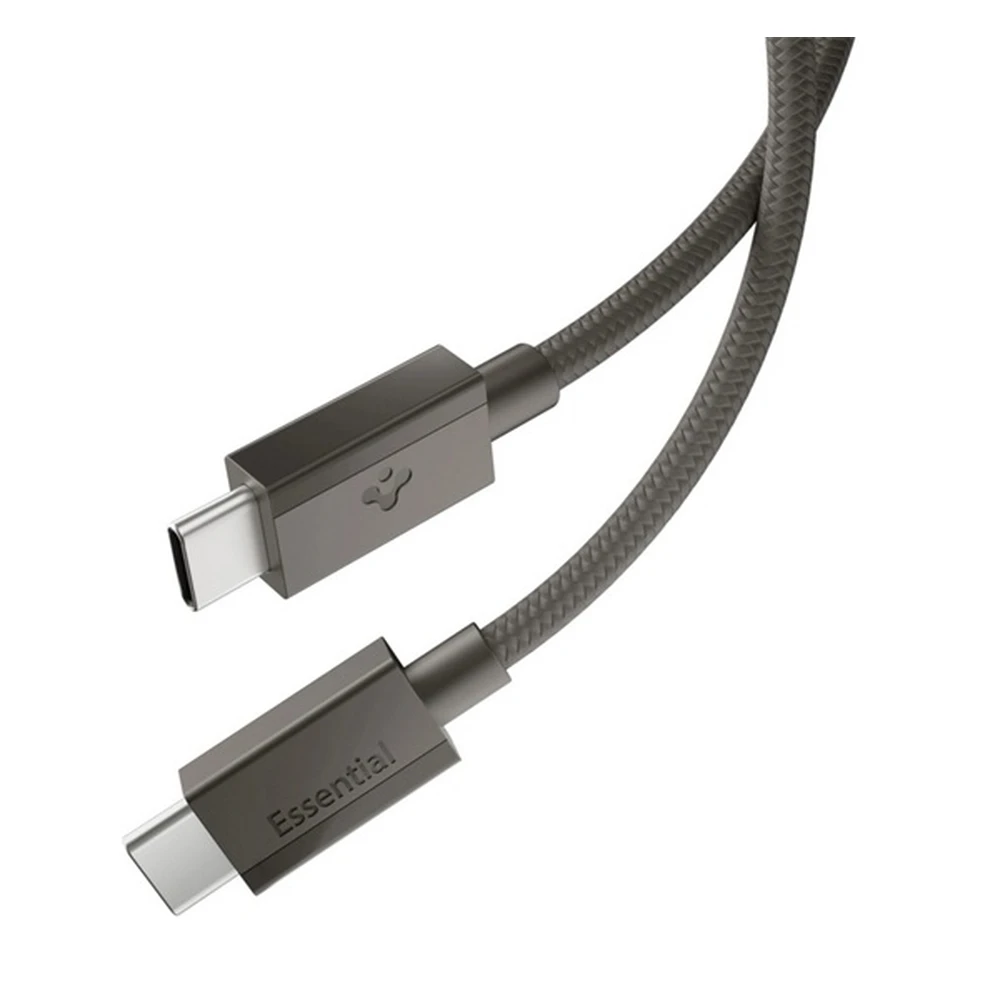 SPIGEN ESSENTIAL EB6015CC adatkábel Type-C - Type-C 60W PD gyorstöltő cipőfűző 150cm Sötétszürke ACA10418
