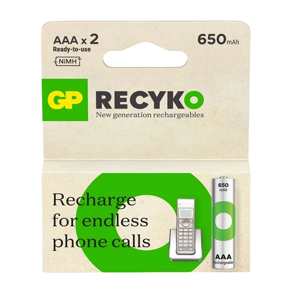 GP ReCyko mikro pencil akku (AAA) 650mAh 2pcs GPRCK65AAA680C2