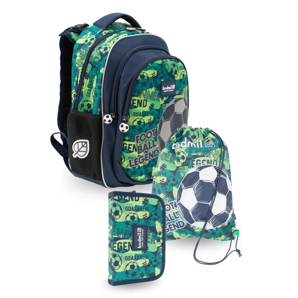 BUDMIL Ergonómiai hátitáska Unisex green pattern