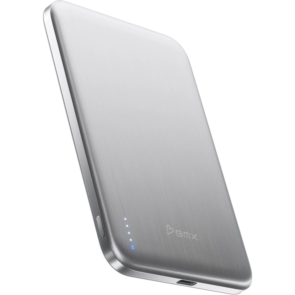 BMX SolidSafe Air Titanium 5K Qi2 Wireless Magnetic Power Bank 5000mAh ezüst BMX-B3-05-SI