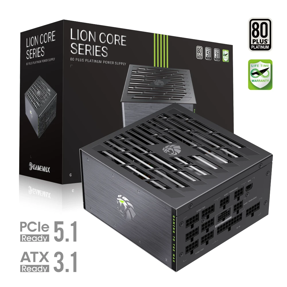 GAMEMAX Lion Core Power supply 1200W Platinum Full Modular Black 1200P LION CORE 1200P