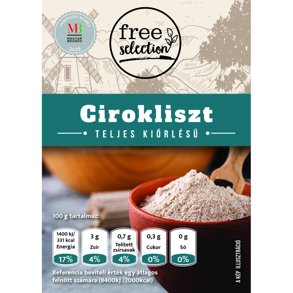 FREE SELECTION gluténmentes teljes kiőrlésű cirokliszt 500g 103552