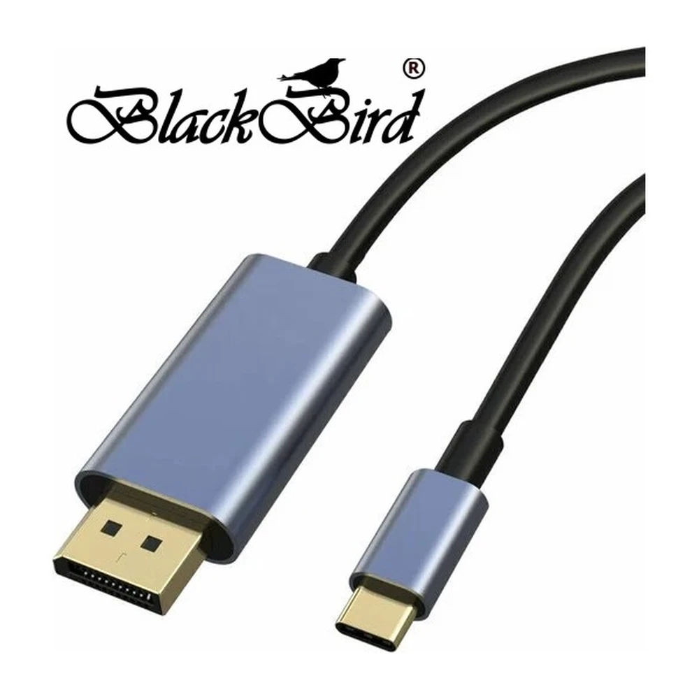 BLACKBIRD USB-C Displayport 1.4 Transformator 2K/4K Schwarz 2m BH1907