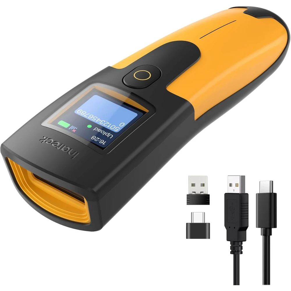 INATECK Vonalkódolvasó vezeték nélküli Bluetooth 2.4GHz USB Fekete N6015