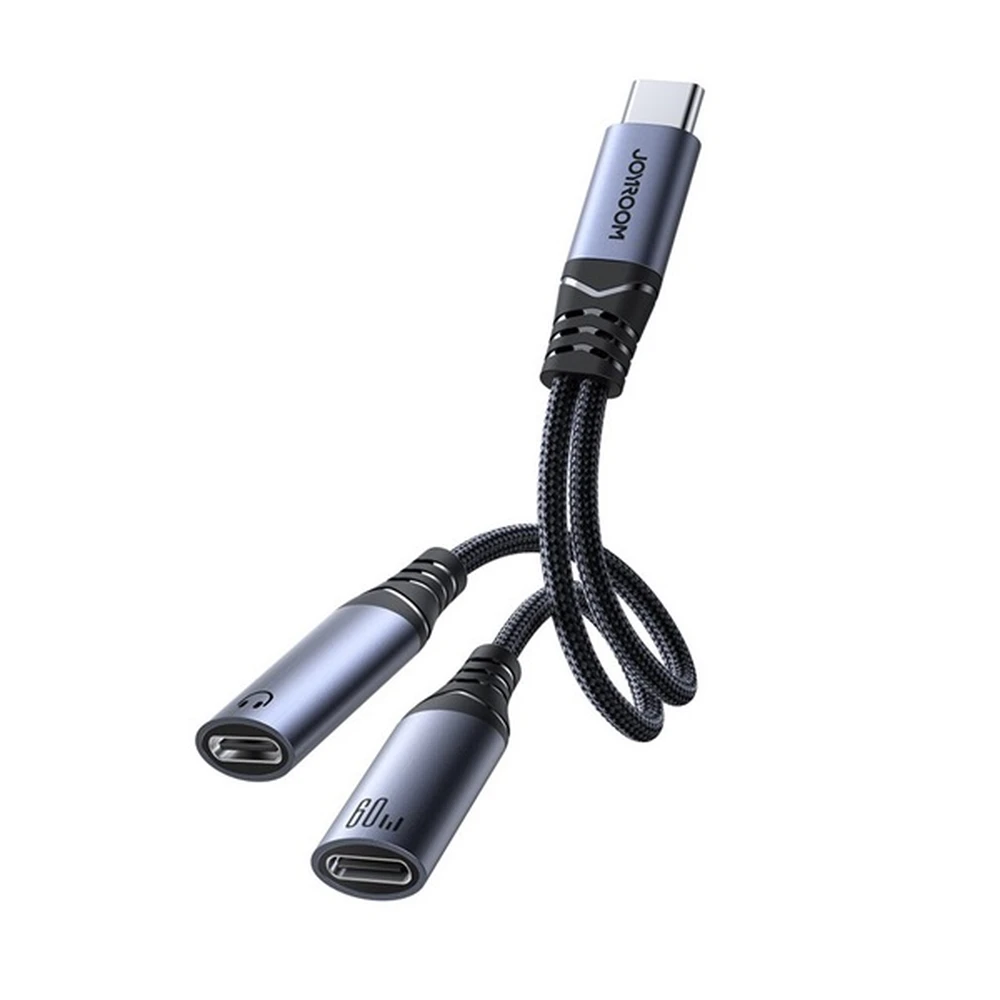JOYROOM data cable 2in1 2 Type-C outlet - Type-C cipőfűző DAC FEKETE SY-C03