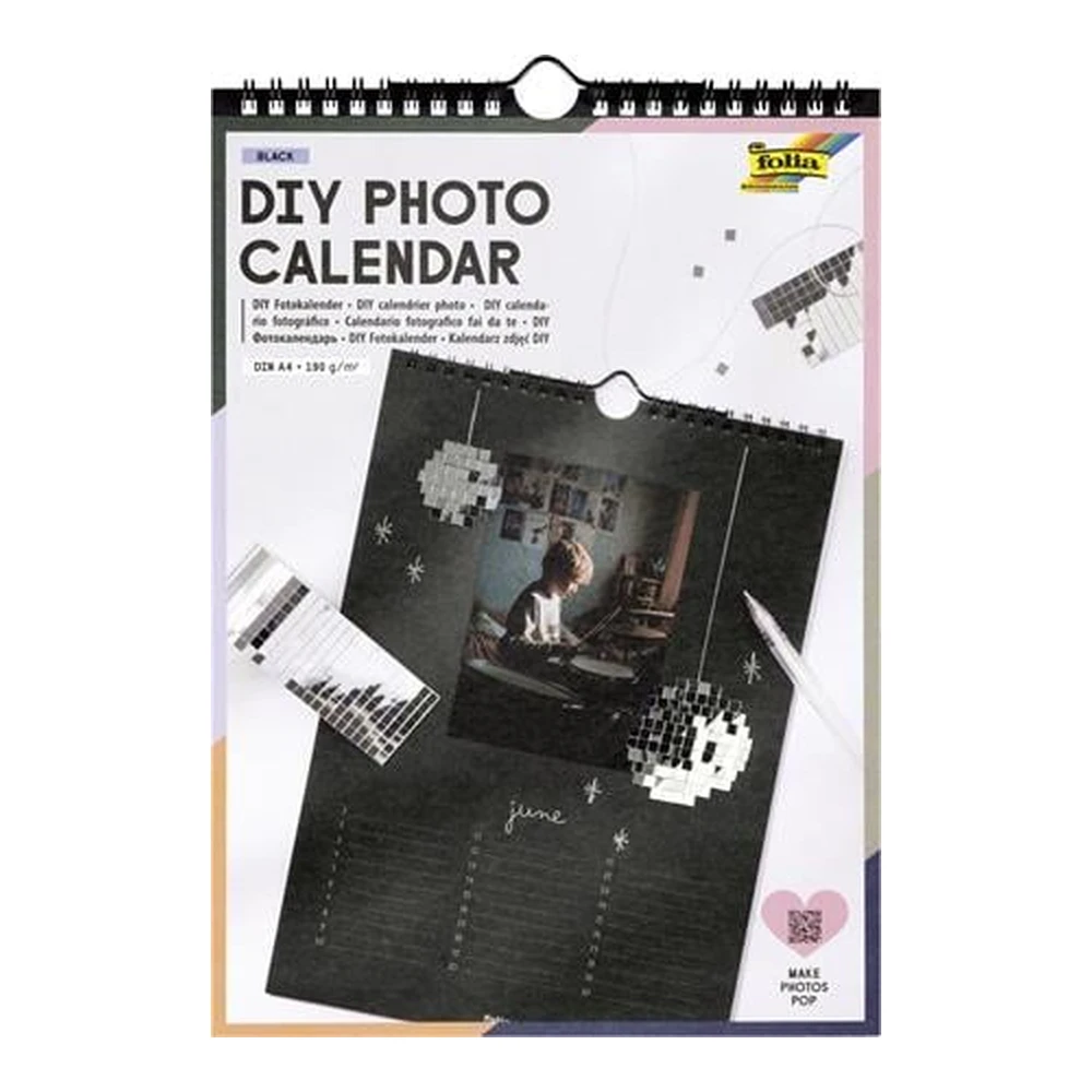 BRINGMANN FOLIA PAPER Falinaptár creative A4 190g 13 side black FL23184