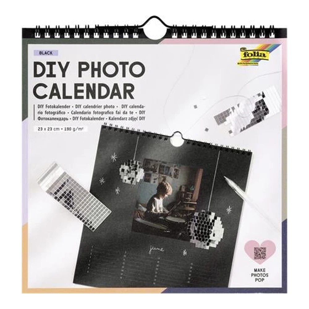 BRINGMANN FOLIA PAPER Falinaptár creative 23x23cm 190g 13 side unique photographer black 23186