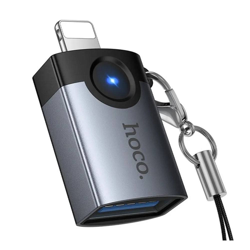 HOCO USB 2.0 Type C Lightning Töltő/adat OTG Sötétszürke UA46