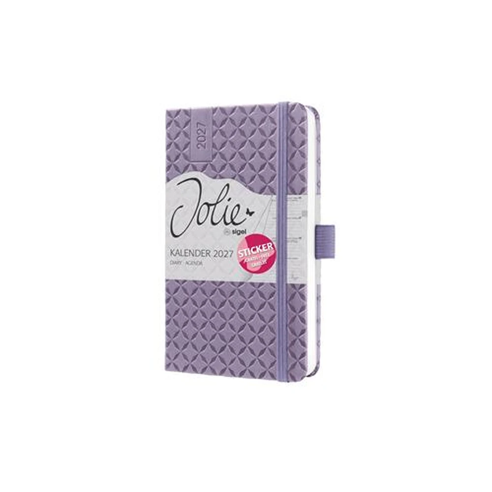SIGEL Jolie Calendar A6 weekly 2027 hard cover Lavender Purple SIJ138