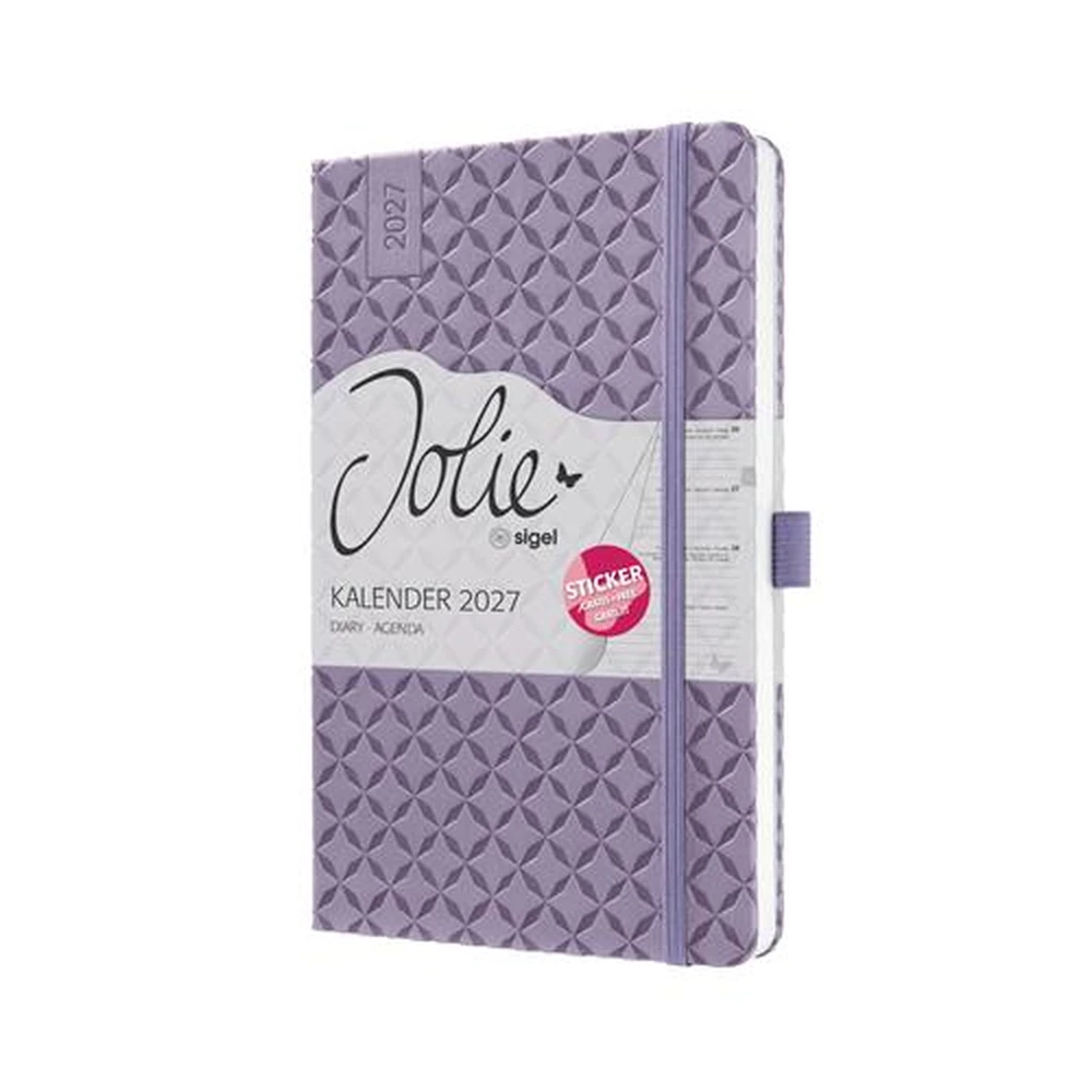 SIGEL Jolie Calendar A5 weekly 2027 hard cover Lavender Purple SIJ139