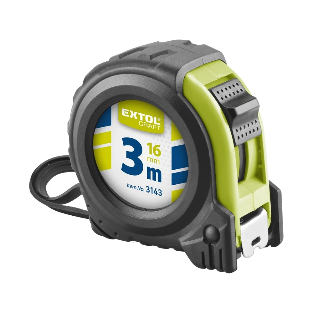 EXTOL Premium rubberized 1 stoppos tape measure 5m x 19mm 3145