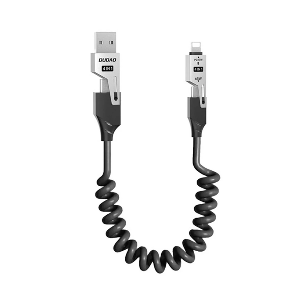 DUDAO L20 PRO USB/Type C Lightning Töltő/adat 4in1 65W Fekete 150cm GP-193587