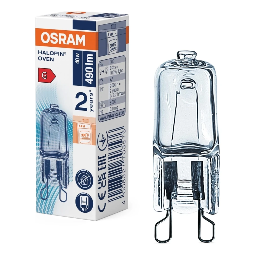OSRAM HALOPIN Sütőizzó 40W +300°C G9 átlátszó FFS-SPC-703576