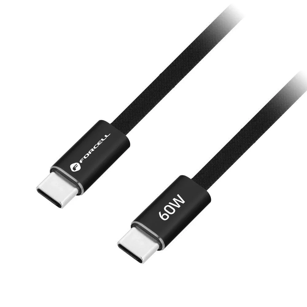 FORCELL USB 2.0 Type C Connector QC4.0 PD 60W Black 1.2m SP114568