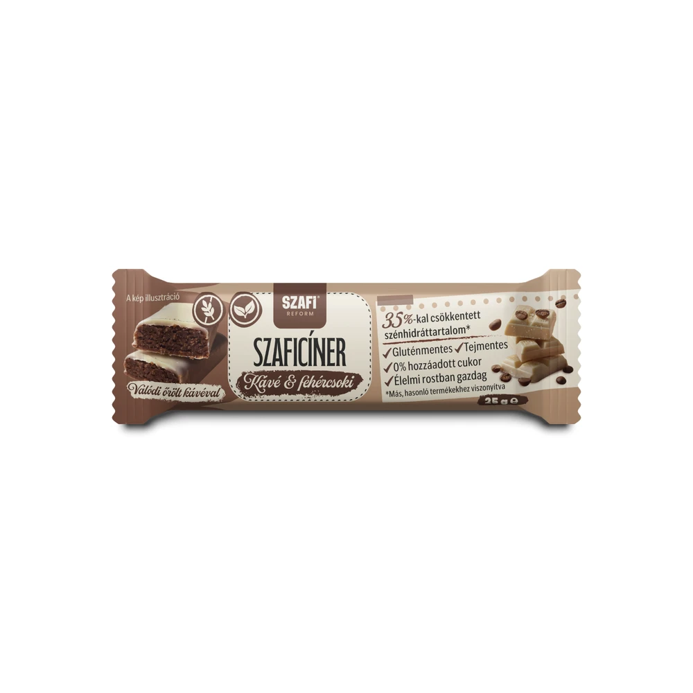 Szaficíner kávé és fehércsoki szelet gluténmentes 25g 103723
