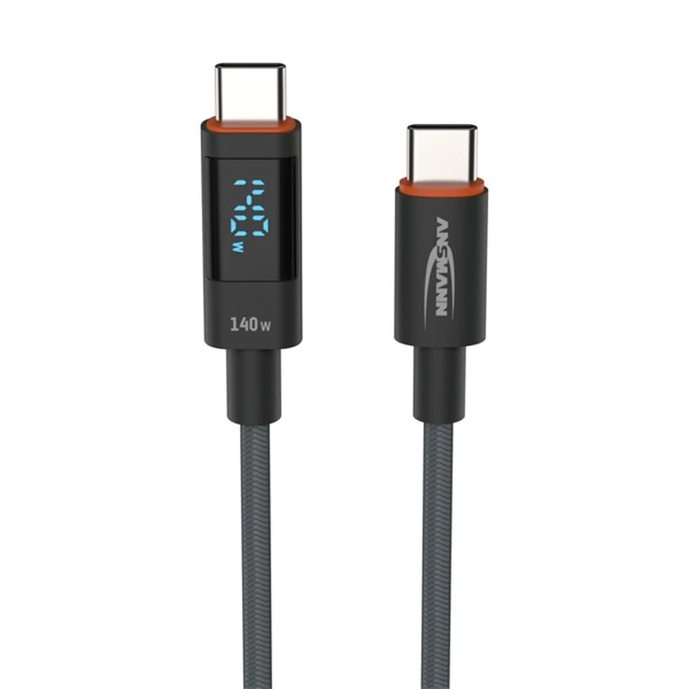 ANSMANN USB 2.0 Type C Töltő/adat cable LED display 1.2m 1700-0176