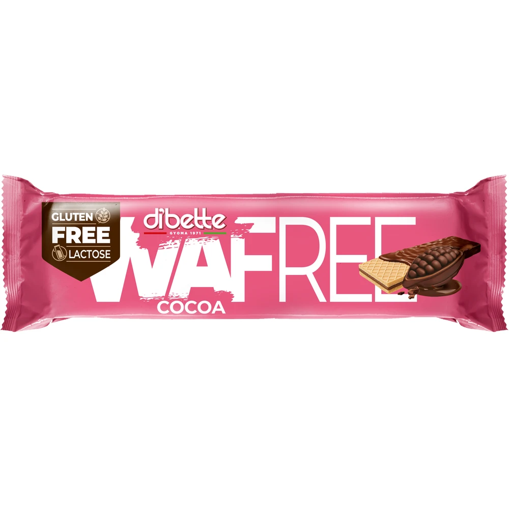DIBETTE WAFREE cocoa krémmel charged ostyaszelet cocoa coating fruktózzal 30g 103738