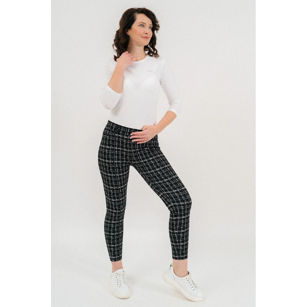 BUDMIL Leggings fémcímke decoration Female XL black-white