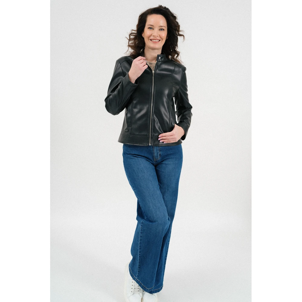 BUDMIL Karcsúsított pleather dzseki Female M black