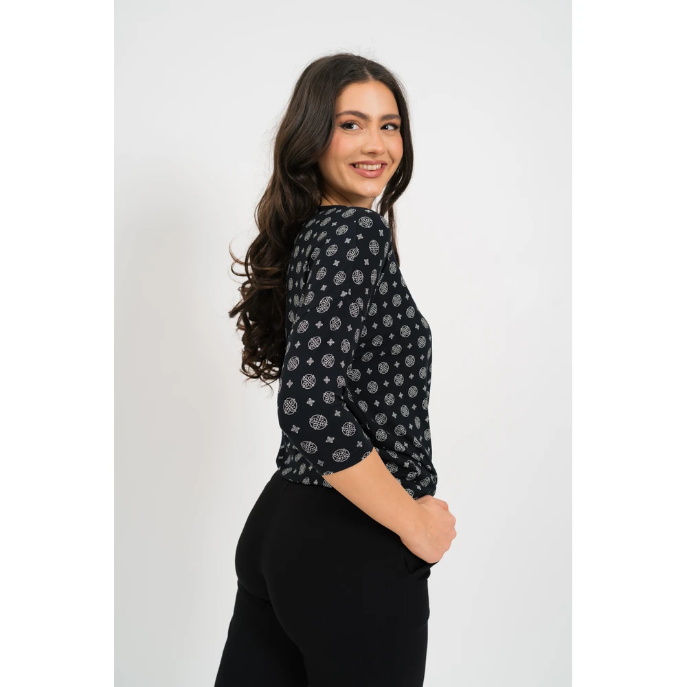 BUDMIL 3/4-es sleeve upper Female XL black-white