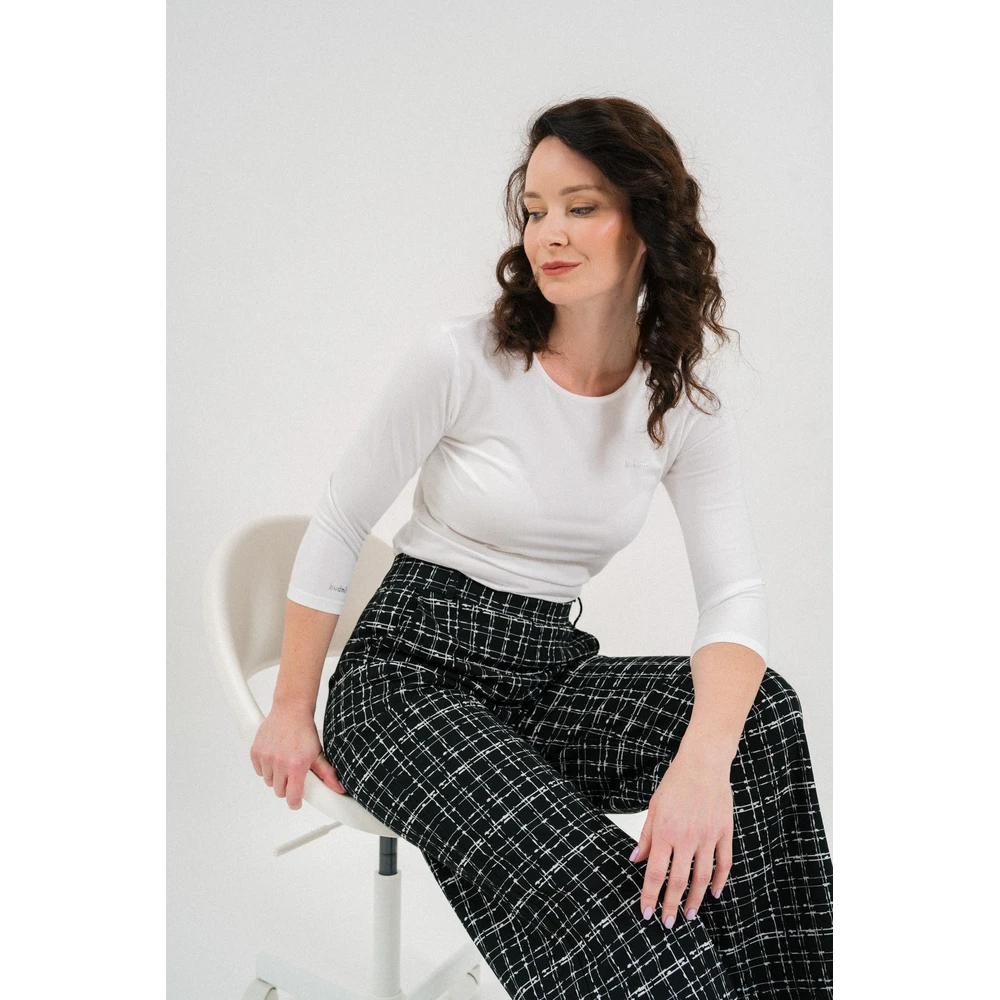 BUDMIL Straight szárú long pants Female L black-white