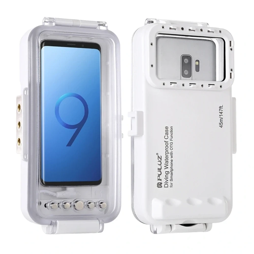 PULUZ waterproof case USB-C smartphones 45m white PU9100W