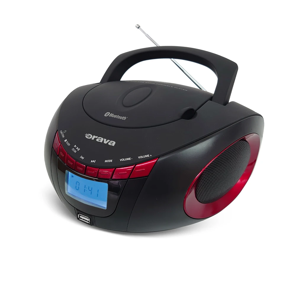 ORAVA Portable CD/USB player radio and Bluetooth-szal black-red RCD-813 R
