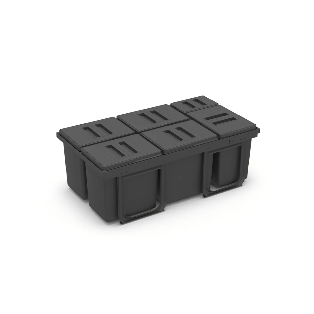 EKOTECH Mountable waste collection JAZZ 90 - 4x12 liter+3x5 liter 93004162904J