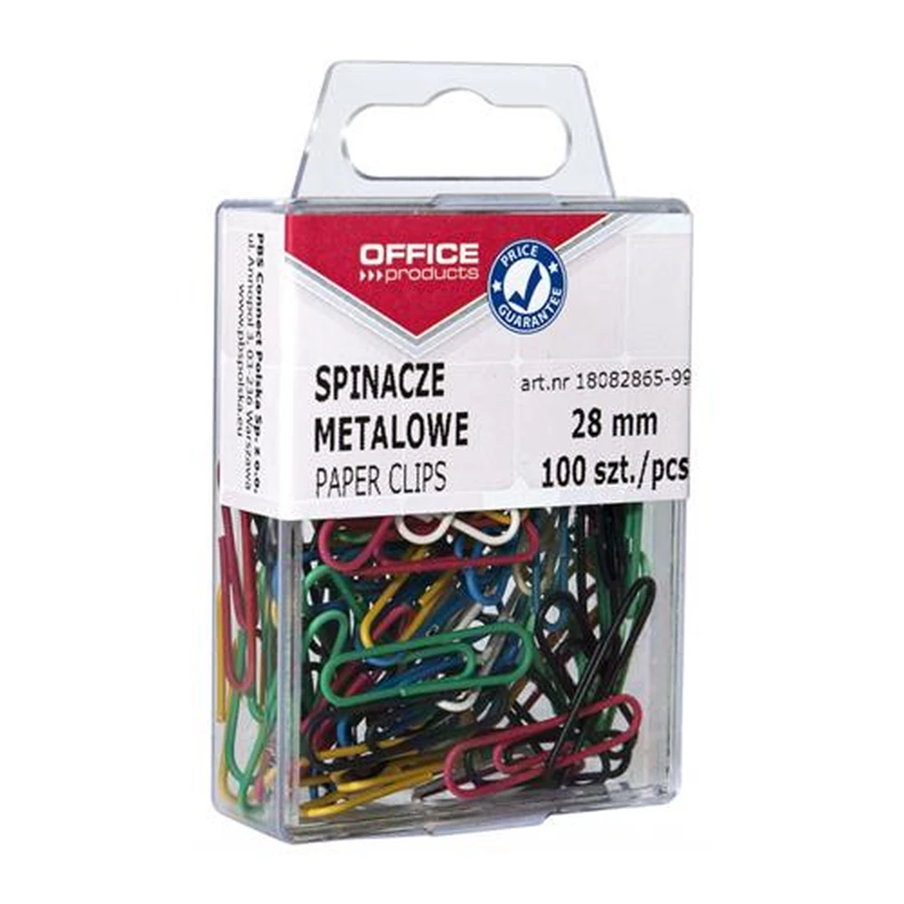 OFFICE PRODUCTS Gemkapocs 28 mm színes 100 db/doboz
