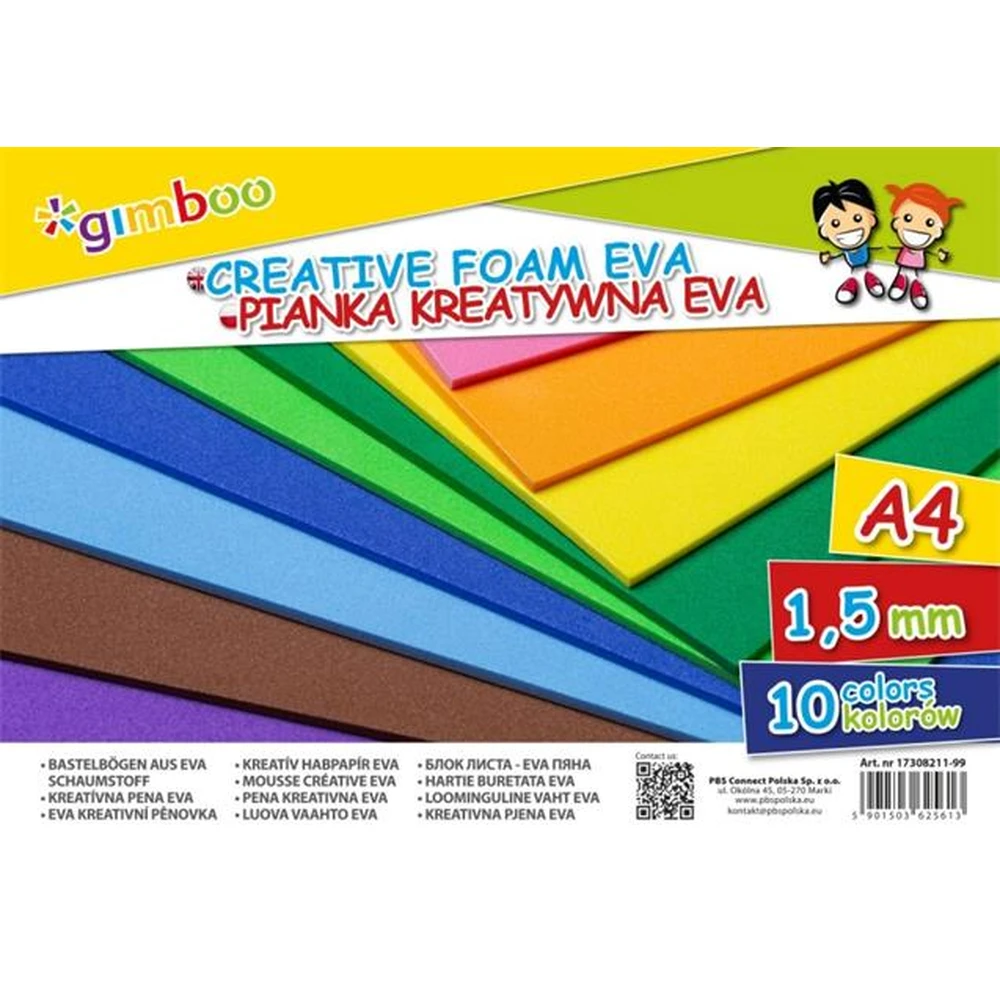 GIMBOO Moosgumi A4 1.5mm 10 lap 10 different color