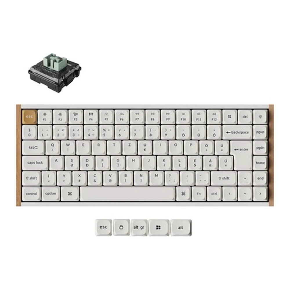 KEYCHRON K3 HE Wireless Ultra-fast Lime Magnetic Switch Hungarian white K3H-Q1Z-HU