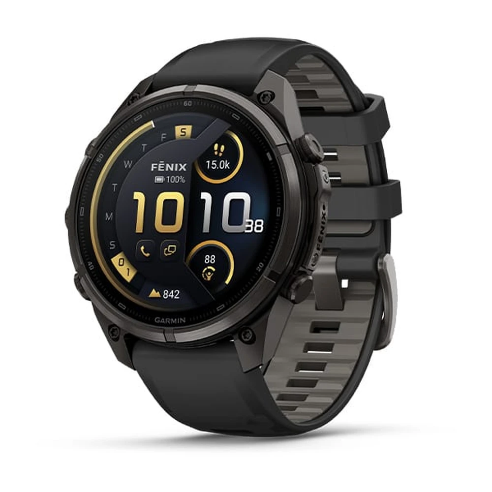 GARMIN Fenix 9 Pro inReach 47mm AMOLED grey DLC Titanium black silicone strap (ED XD) 010-04336-11