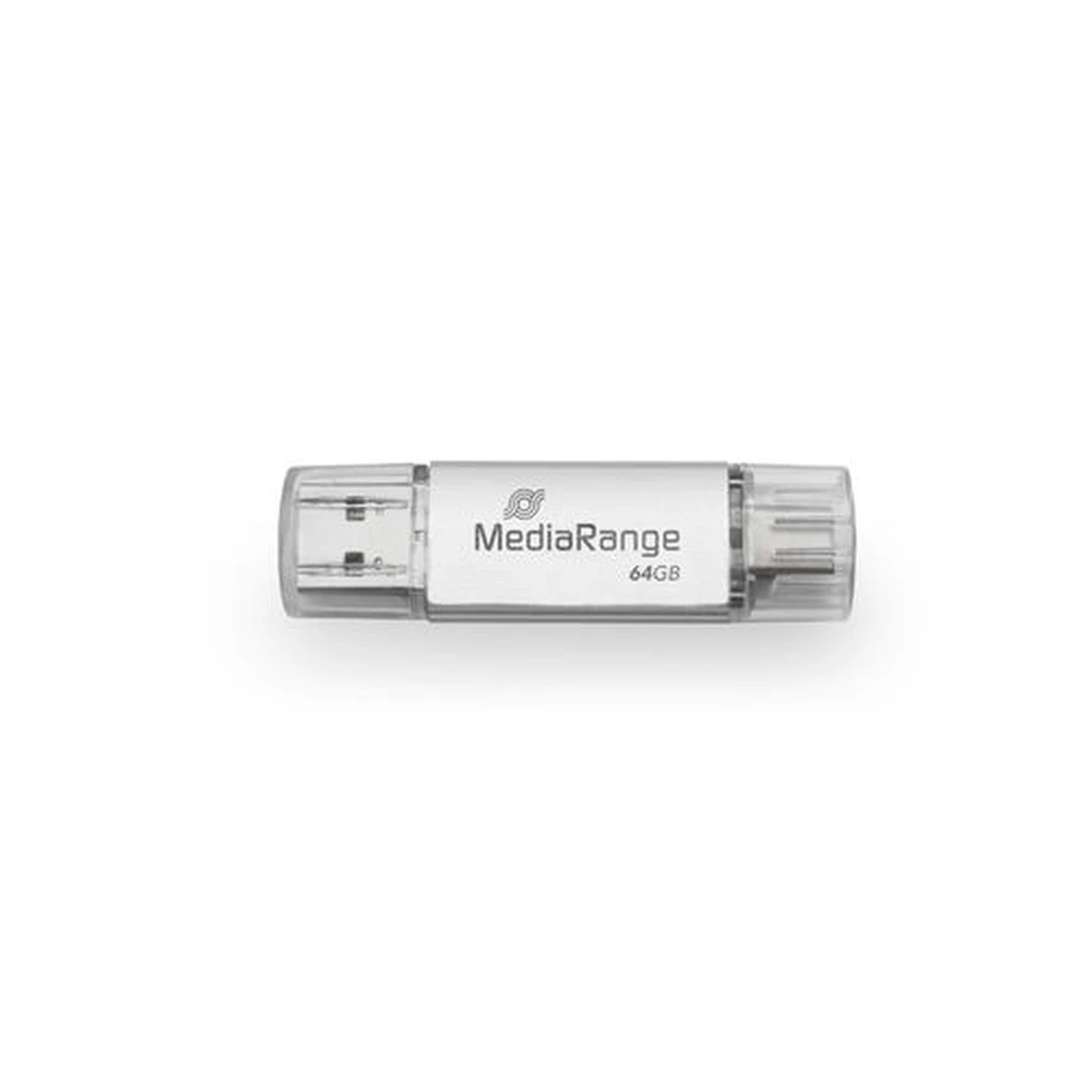MEDIARANGE MR937 64GB USB 3.2 Gen 1 + USB 3.2 Gen 1 Type C Ezüst