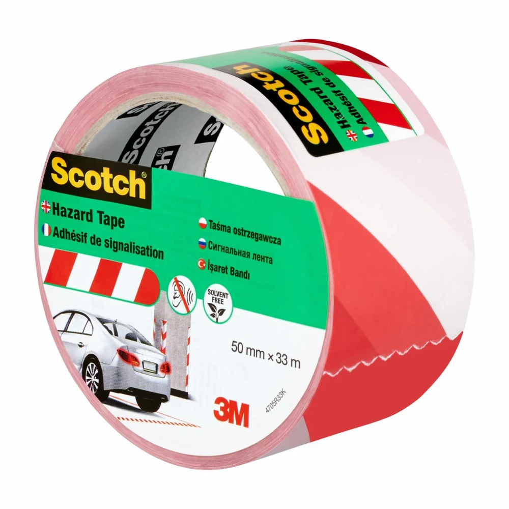 3M Scotch 4705 jelzőszalag 33 m x 50 mm fehér/piros