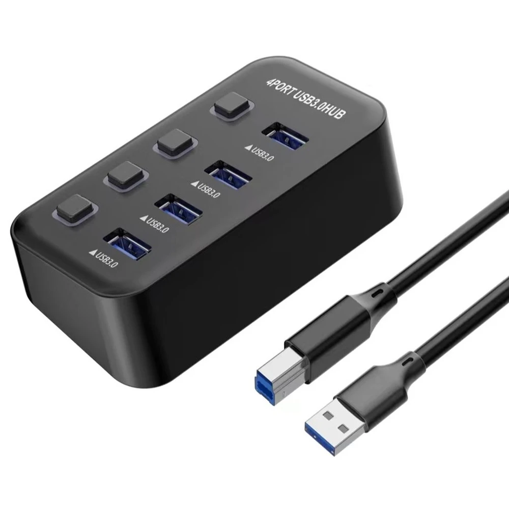 PREMIUMCORD USB 3.2 Hub 4 portos fekete ku3hub4g