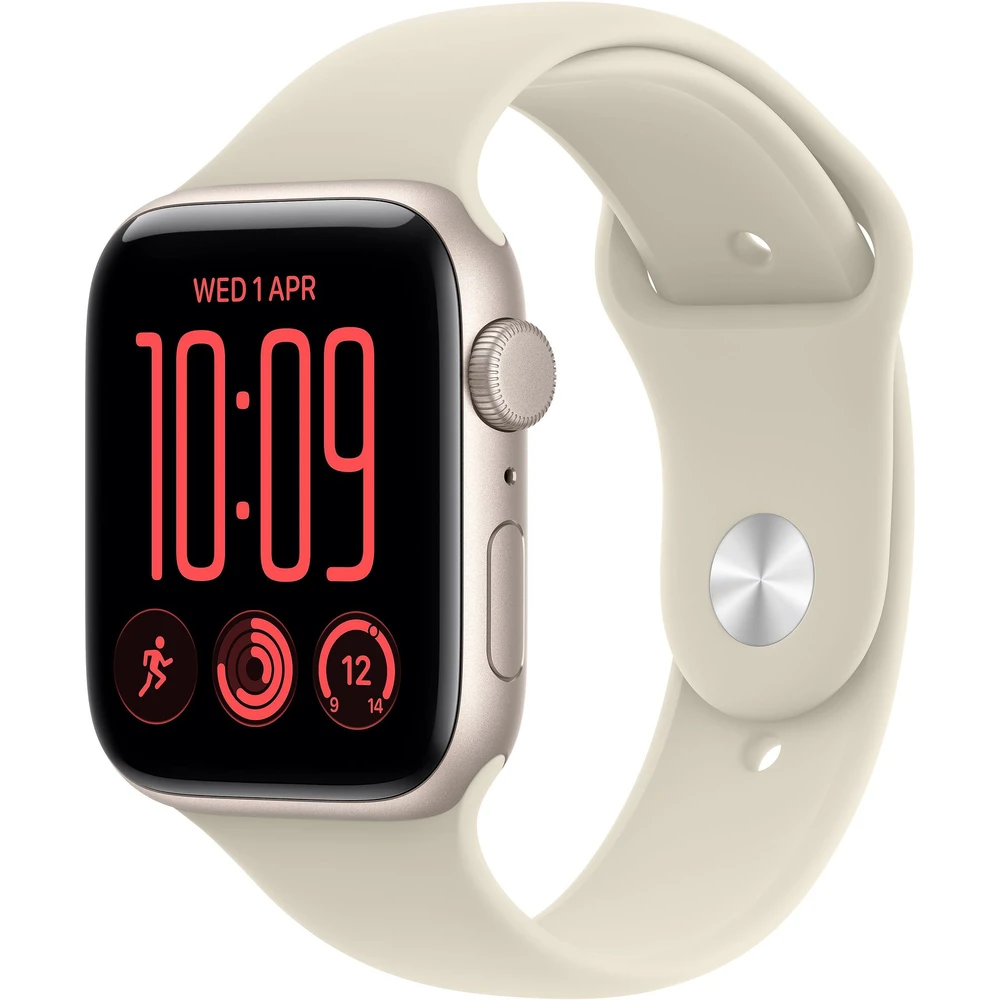 APPLE Watch SE3 v2 GPS 44mm csillagfény aluminum case sand sport strap S/M mjl34mp/a