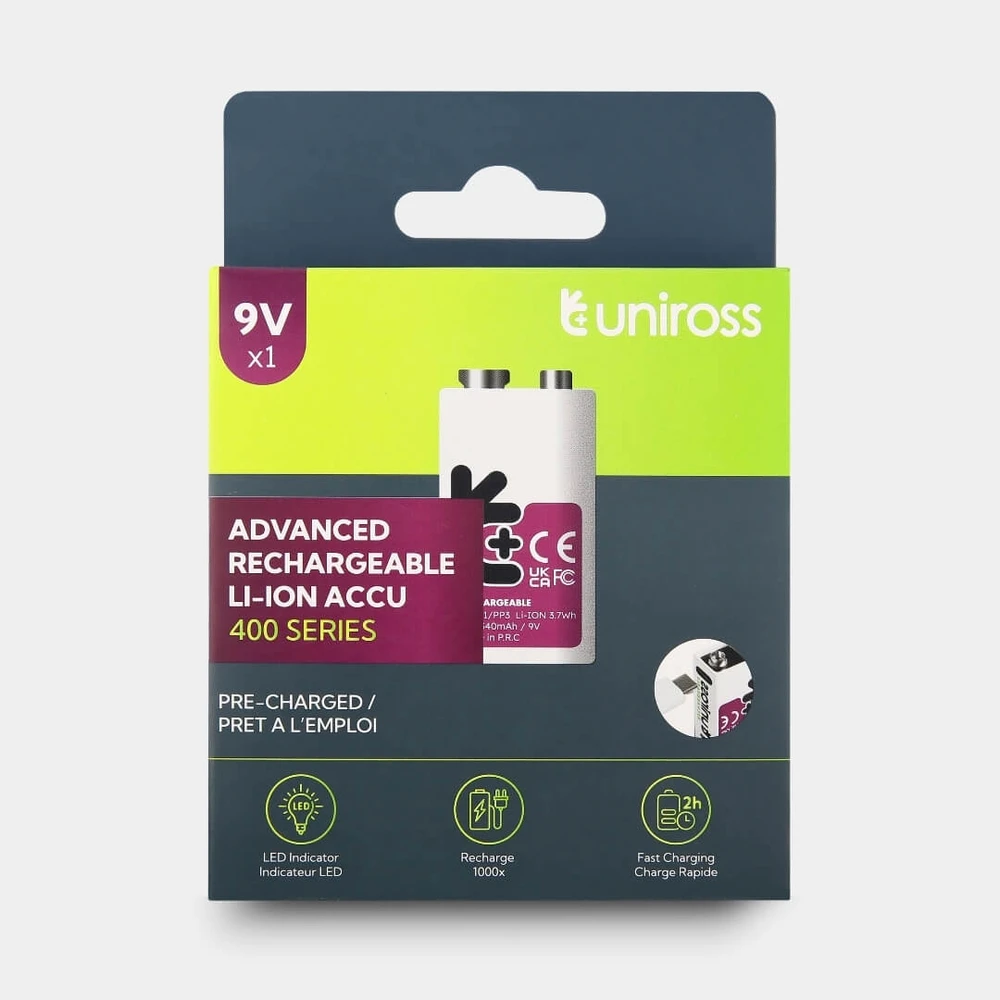 UNIROSS 9V USB-C li-ion akkumulátor 1db U322095