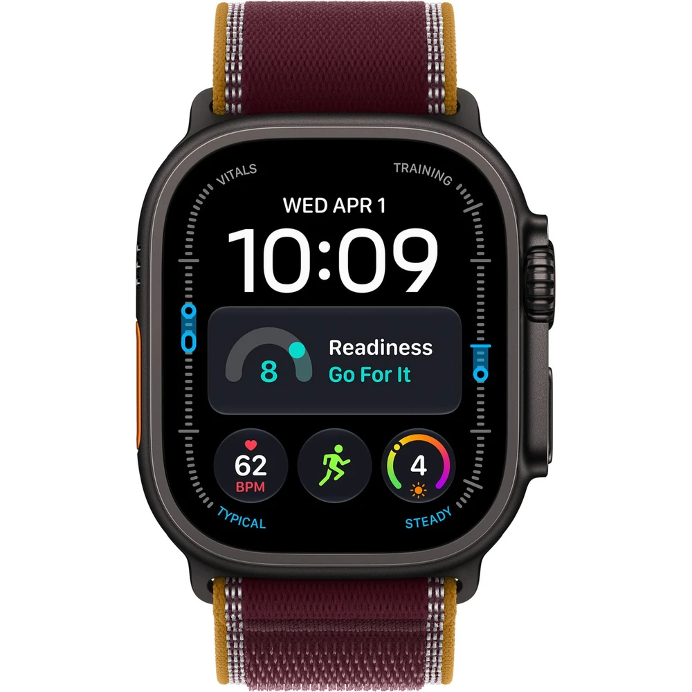 APPLE Watch Ultra 4 GPS + Cellular 49mm fekete titán tok burgundi terep pánt S/M mjc34qf/a