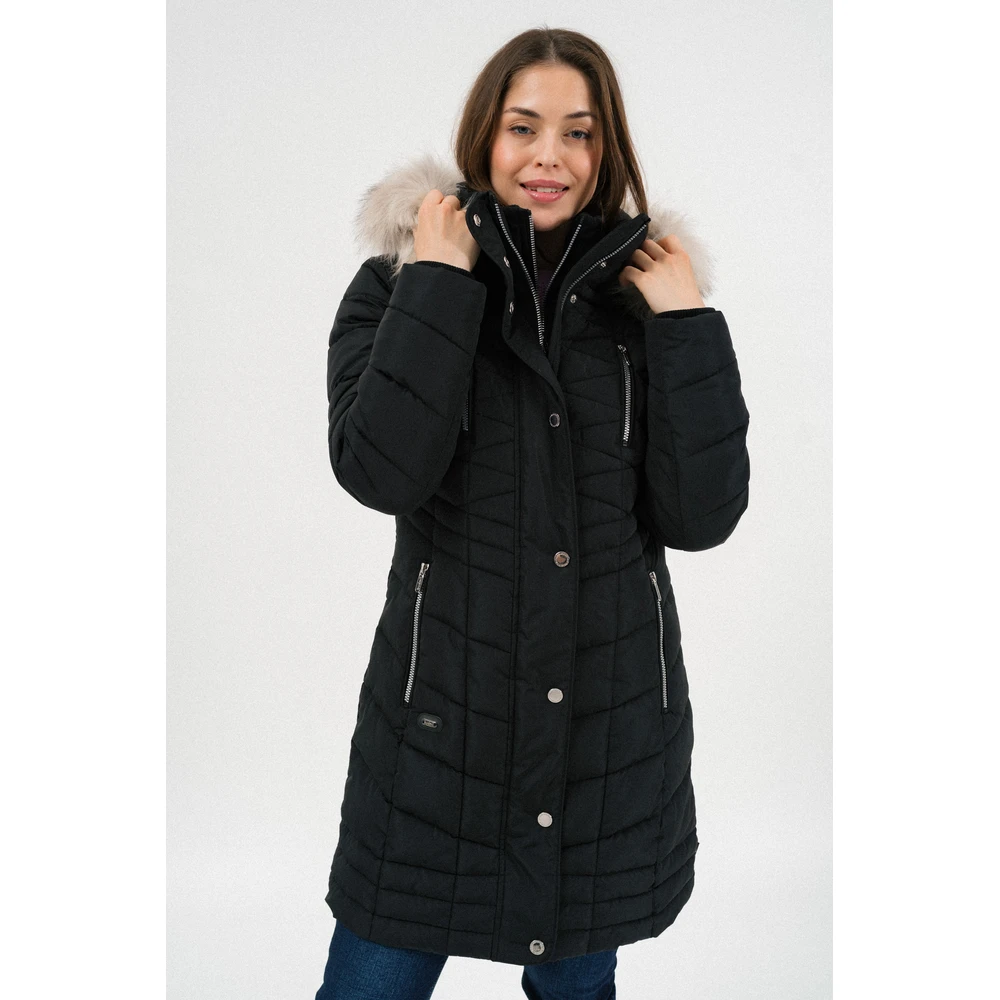 BUDMIL Bright szőrmés winter jacket dupla elejerésszel Female XXXL black