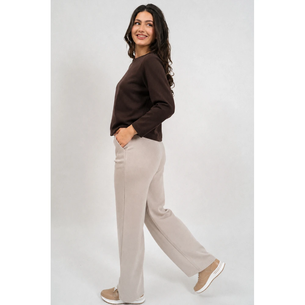 BUDMIL Bő szárú strasszos szabadidőnadrág Female XS beige
