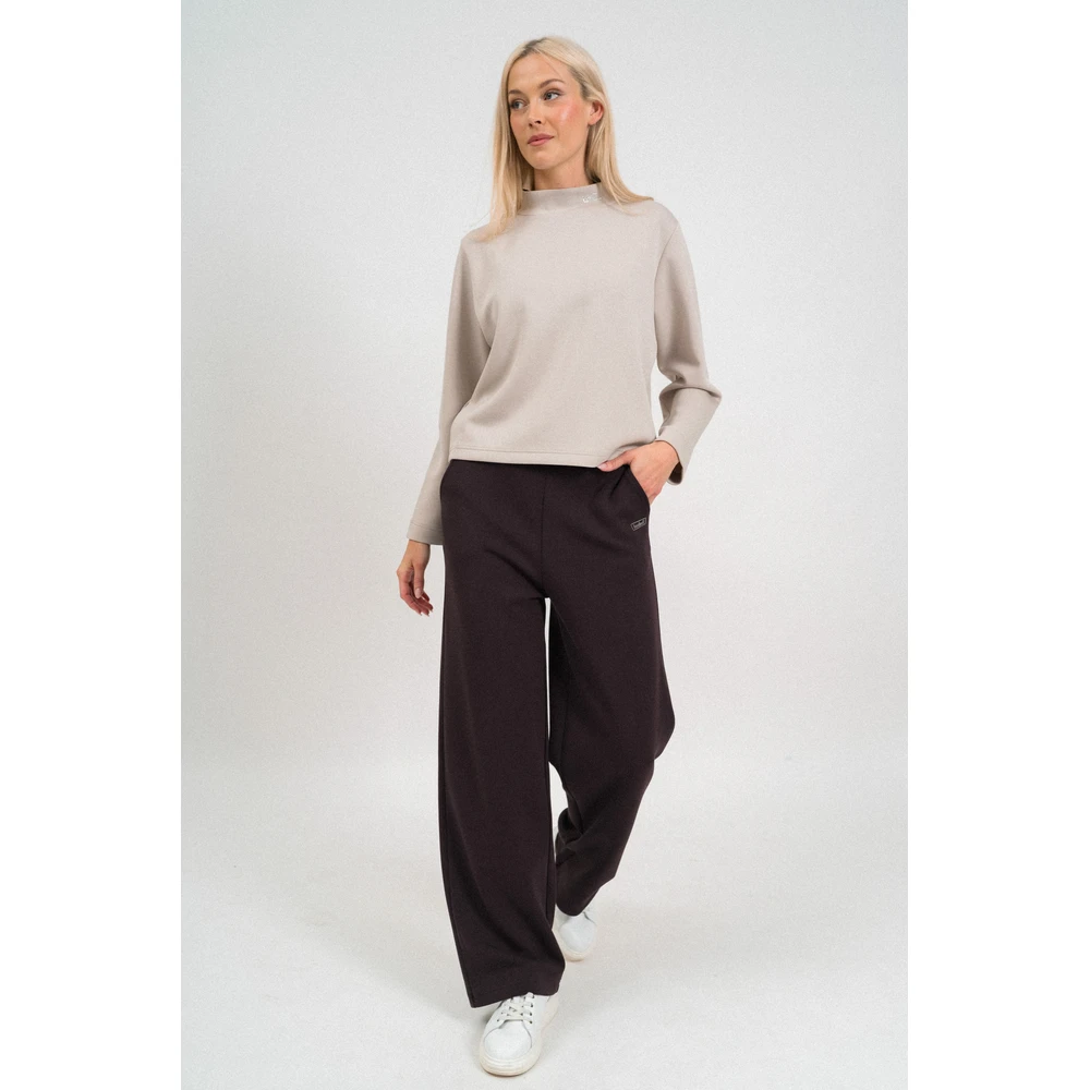 BUDMIL Bő szárú strasszos szabadidőnadrág Female XS dark brown