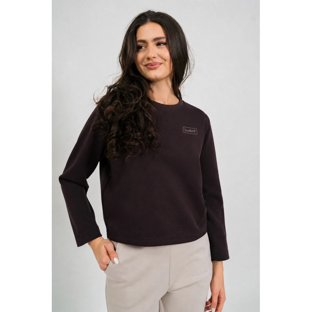 BUDMIL Wheel nyakú strasszos szabadidőfelső Female S dark brown