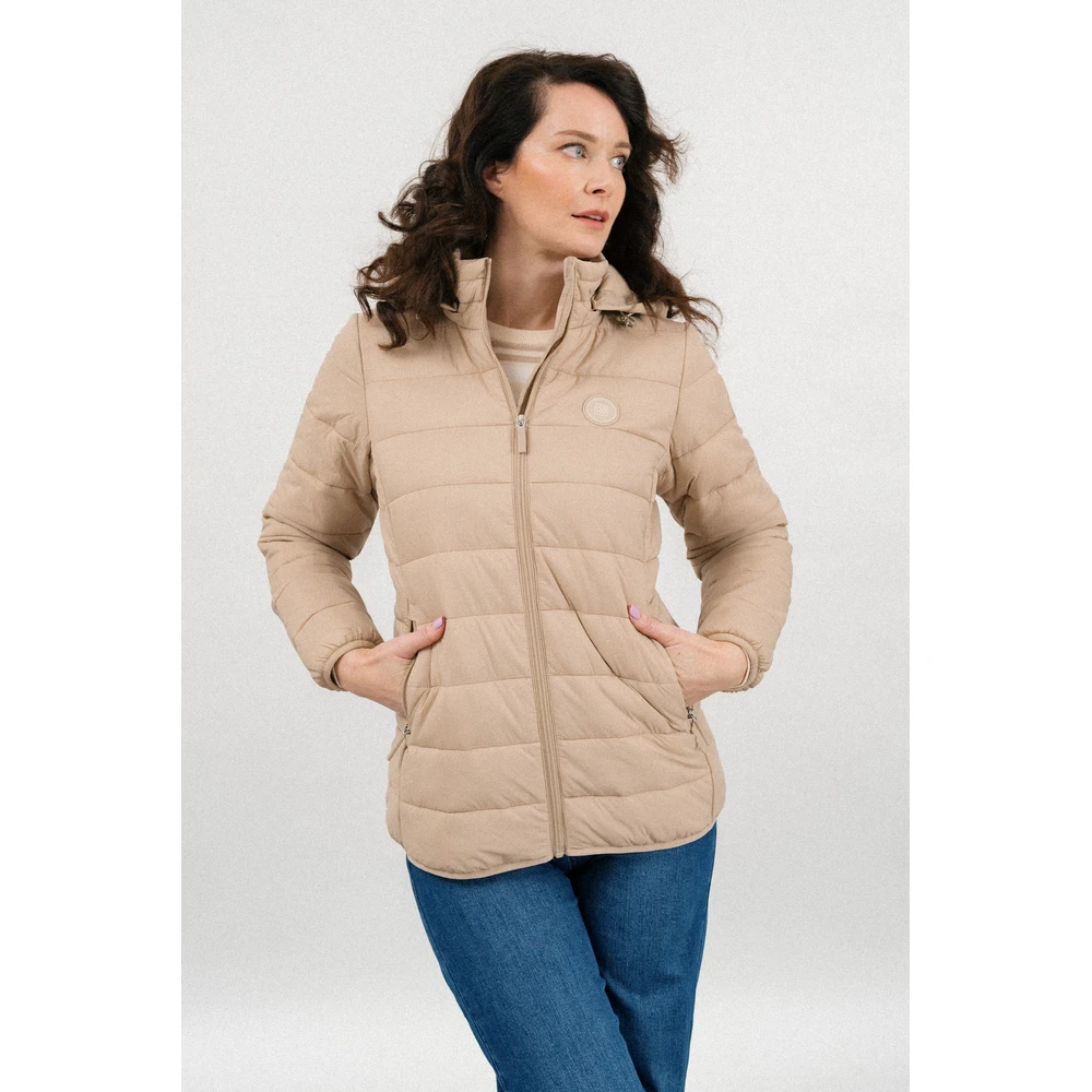 BUDMIL Hooded slim steppelt dzseki Female M beige
