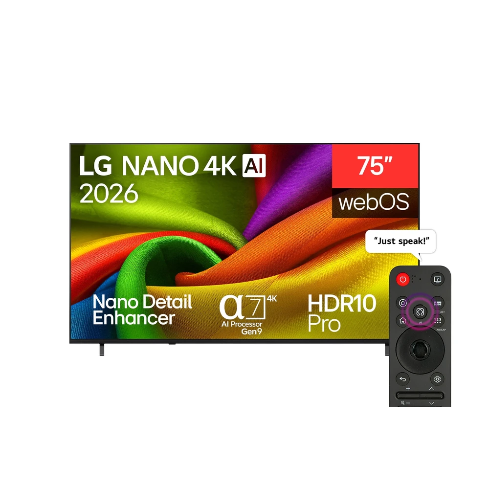 LG Smart TV 75" NANO 4K UHD black 75NU85CB6LA.AEU